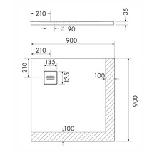 Duschwanne OTTOFOND Nevis 90 x 90 x 3.5 cm weiß strukturiert matt 879001-thumb-7 Duschwanne OTTOFOND Nevis 90 x 90 x 3.5 cm weiß strukturiert matt 879001-thumb-7