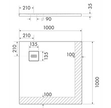 Duschwanne OTTOFOND Nevis 100 x 100 x 3.5 cm weiß strukturiert matt 879501-thumb-7