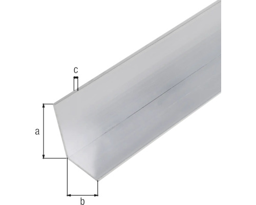 Aluminium Winkelprofil mit Maßangaben a, b und c
