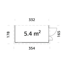 Gartenhaus Palmako Mia 5,2 m² inkl. Fußboden 332 x 165 cm tauchgrundiert-thumb-2 Gartenhaus Palmako Mia 5,2 m² inkl. Fußboden 332 x 165 cm tauchgrundiert-thumb-2