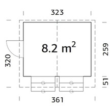 Marktstand Palmako Stella 8,2 m² 259 x 323 cm tauchgrundiert grau-thumb-2