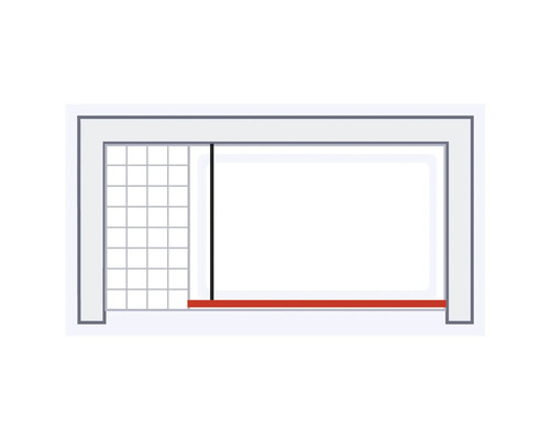 Darstellung einer Duschkabine mit Schiebetür