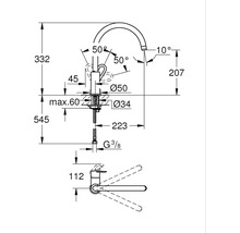 Küchenarmatur mit Einhebelmischer GROHE Start Loop chrom glänzend 31374001-thumb-4