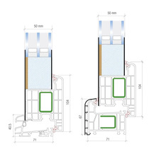Haustür Aluminium/PVC Smart A400 2.0 RC2 grau 1000 x 2100 Rechts inkl. Beschlagset,Stangengriff,Profilzylinder inkl. 3 Schlüssel