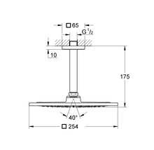 Kopfbrause Set GROHE Rainshower F-Series 10" 26071000 25,4x25,4 cm inkl. Deckenanschluss 14,2 cm chrom-thumb-1 Kopfbrause Set GROHE Rainshower F-Series 10" 26071000 25,4x25,4 cm inkl. Deckenanschluss 14,2 cm chrom-thumb-1