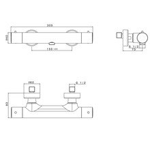 Thermostat-Brausearmatur Avital Padola matt weiß-thumb-3