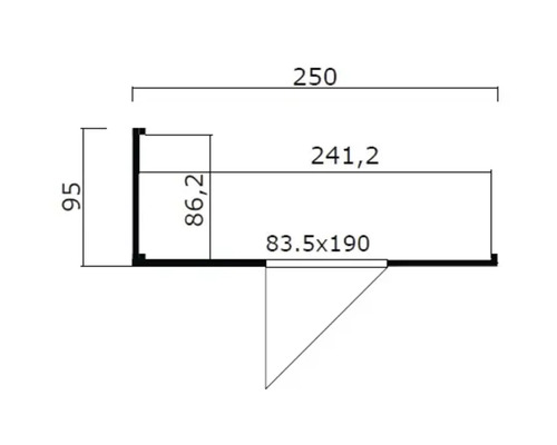 Technische Zeichnung mit Maßangaben
