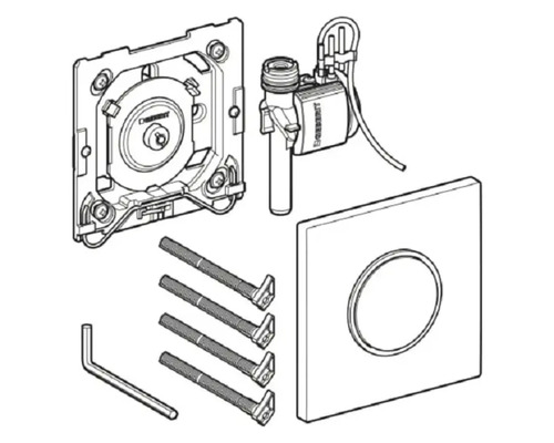 Geberit Betätigungsmechanismus mit Befestigungsmaterial