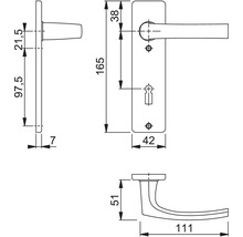 Kurzschildgarnitur BB AnsaPro Mississippi Lochabstand 72 mm Alu F1 eloxiert