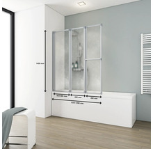 Badewannenaufsatz 3-teilig SCHULTE Serie 126,8 x 140 cm Klarglas Profilfarbe aluminium D1510 01 01 140-thumb-3