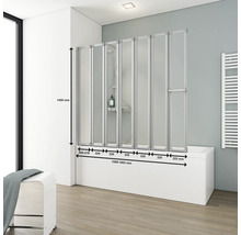Badewannenaufsatz 7-teilig SCHULTE Komfort 159 x 140 cm Klarglas Profilfarbe aluminium D1317 01 01 140-thumb-3