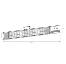 Heizstrahler Calienta 81,7 x 14,1 cm 2500 W schwarz-thumb-9