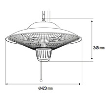 Deckenstrahler Calienta mit Halogen-Heizelement 42 x 24,5 cm 1500 W mit Zugschnurschalter und 50 cm Deckenkette-thumb-8 Deckenstrahler Calienta mit Halogen-Heizelement 42 x 24,5 cm 1500 W mit Zugschnurschalter und 50 cm Deckenkette-thumb-8