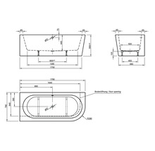 Vorwand-Whirlpool Rechteckbadewanne mit Rundung OTTOFOND Messina 78 x 178 cm weiß glänzend 71220-thumb-10 Vorwand-Whirlpool Rechteckbadewanne mit Rundung OTTOFOND Messina 78 x 178 cm weiß glänzend 71220-thumb-10
