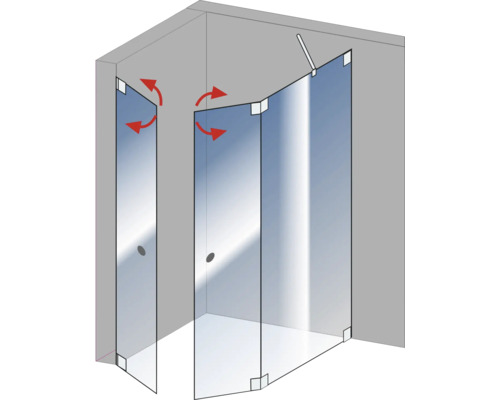 Eckdusche mit Falttüren