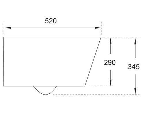 Technische Zeichnung mit den Maßen 520, 290 und 345.
