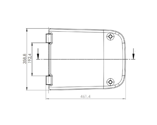 Technische Zeichnung eines Bauelements mit Maßangaben in Millimetern