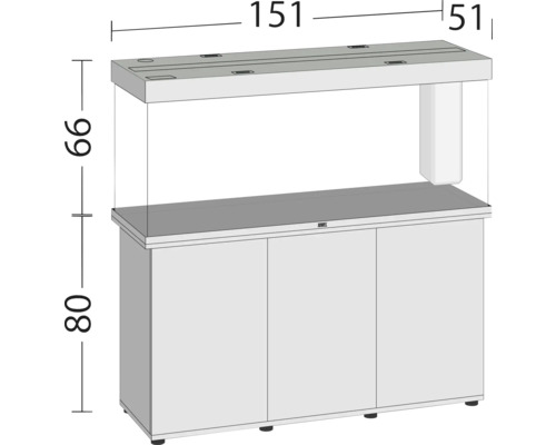Aquariumkombination mit Schrank und Abmessungen