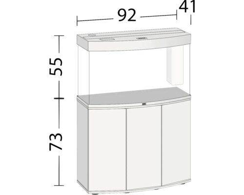Abmessungen eines Aquariumschranks mit Aquarium