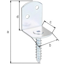 Winkelverbinder mit Schraube und Maßangaben