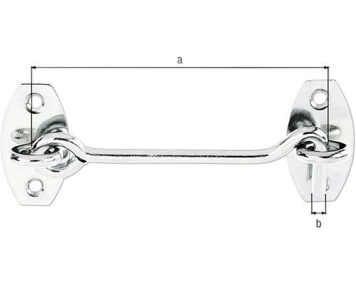 Fensterhaken mit Maßangaben