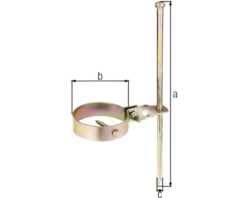 Rohrschelle mit Nagel zur Befestigung