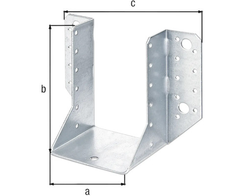 Balkenschuh aus Stahl mit Maßangaben