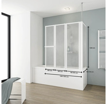 Badewannenaufsatz mit Abmessungen im Badezimmer