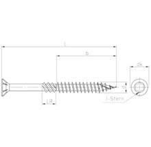 JD Plus Konstruktionsschraube Senkkopf m. I-Stern 12x240 mm galv. verzinkt 50 Stück