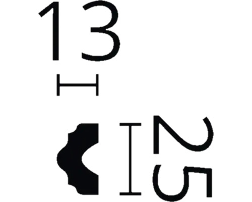 Technische Zeichnung mit Maßangaben 13 und 25