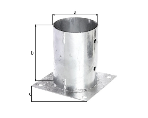 Pfostenanker mit Maßen