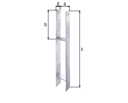 H-Pfostenträger mit Maßangaben