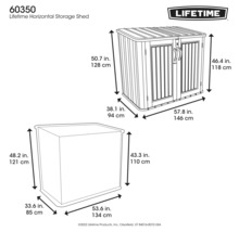 Gerätebox, Mülltonnenbox LIFETIME Phil 146 x 94 x 128 cm grau