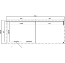 Gartenhaus Outdoor Life Reno inkl. Schleppdach und Rückwand 760 x 275 cm carbongrau-thumb-2