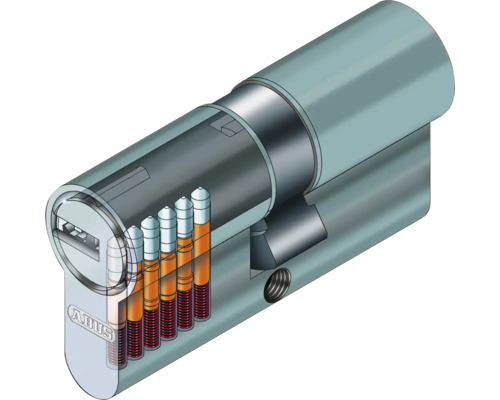 Illustration eines ABUS-Profilzylinders mit Schnittansicht