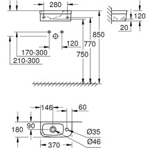GROHE Handwaschbecken Euro Keramik 370 x 180 mm weiß glänzend 39327000