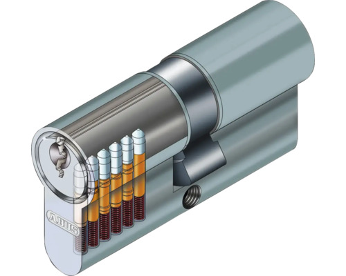 Abus Logo, Schnittdarstellung eines Zylinderschlosses