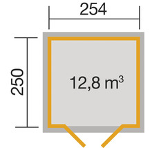 Gartenhaus weka 321 Gr. 3 inkl. Fußboden 256 x 293 cm natur