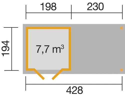 Grundrisszeichnung mit Maßangaben