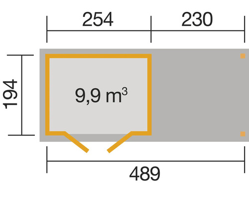 Grundrisszeichnung mit Maßangaben