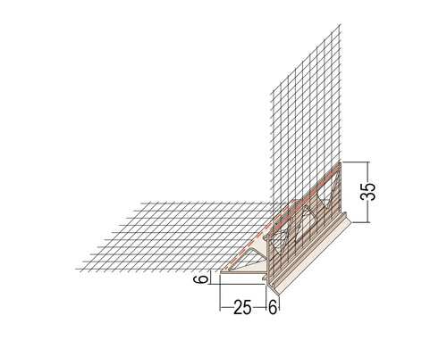 Illustration eines Abschlussprofils mit Maßangaben für Heimwerkerarbeiten