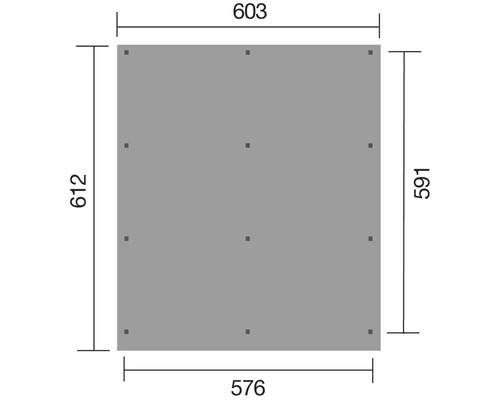 Diagramm einer Platte mit Maßangaben