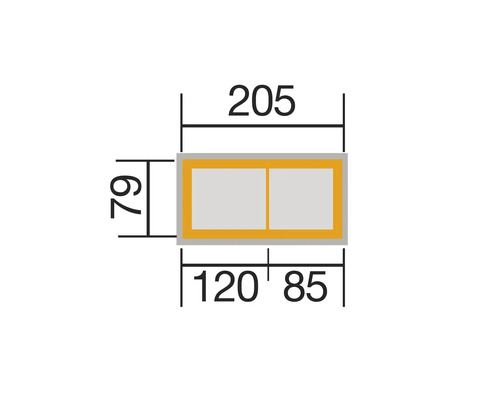 Schemazeichnung mit Maßangaben