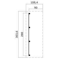 Technische Zeichnung eines Profils mit den Maßen 303,6 mm Höhe und 109,4 mm Breite