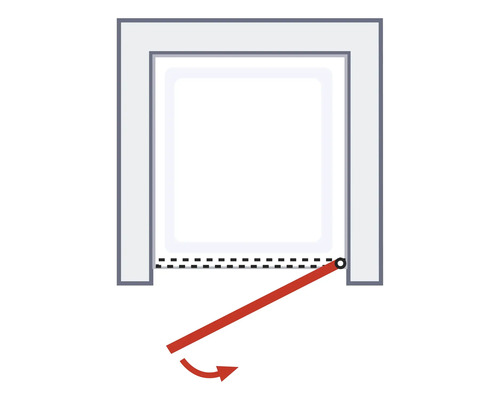 Illustration eines Garagentors mit einem sich öffnenden Arm