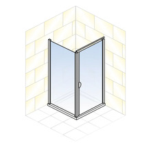 Duschtür mit Seitenwand mit Drehtür SCHULTE Alexa Style 2.0 Black Style ExpressPlus 90 x 90 cm Profil schwarz Klarglas schmutzabweisende Glasbeschichtung