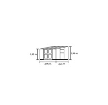 Gewächshaus JULIANA Veranda 6,6 m² Sicherheitsglas 3 mm 296 x 221 cm Aluminium-thumb-1