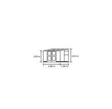 Anlehngewächshaus JULIANA Veranda 4,4 m² 3 mm Sicherheitsglas 296 x 149 cm anthrazit-thumb-4 Anlehngewächshaus JULIANA Veranda 4,4 m² 3 mm Sicherheitsglas 296 x 149 cm anthrazit-thumb-4