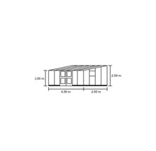 Anlehngewächshaus JULIANA Veranda 12,9 m² 3 mm Sicherheitsglas 439 x 293 cm anthrazit-thumb-13