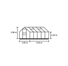 Gewächshaus Halls Popular 106 6,2 m² Hohlkammerplatten 4 mm 193x319 cm grün